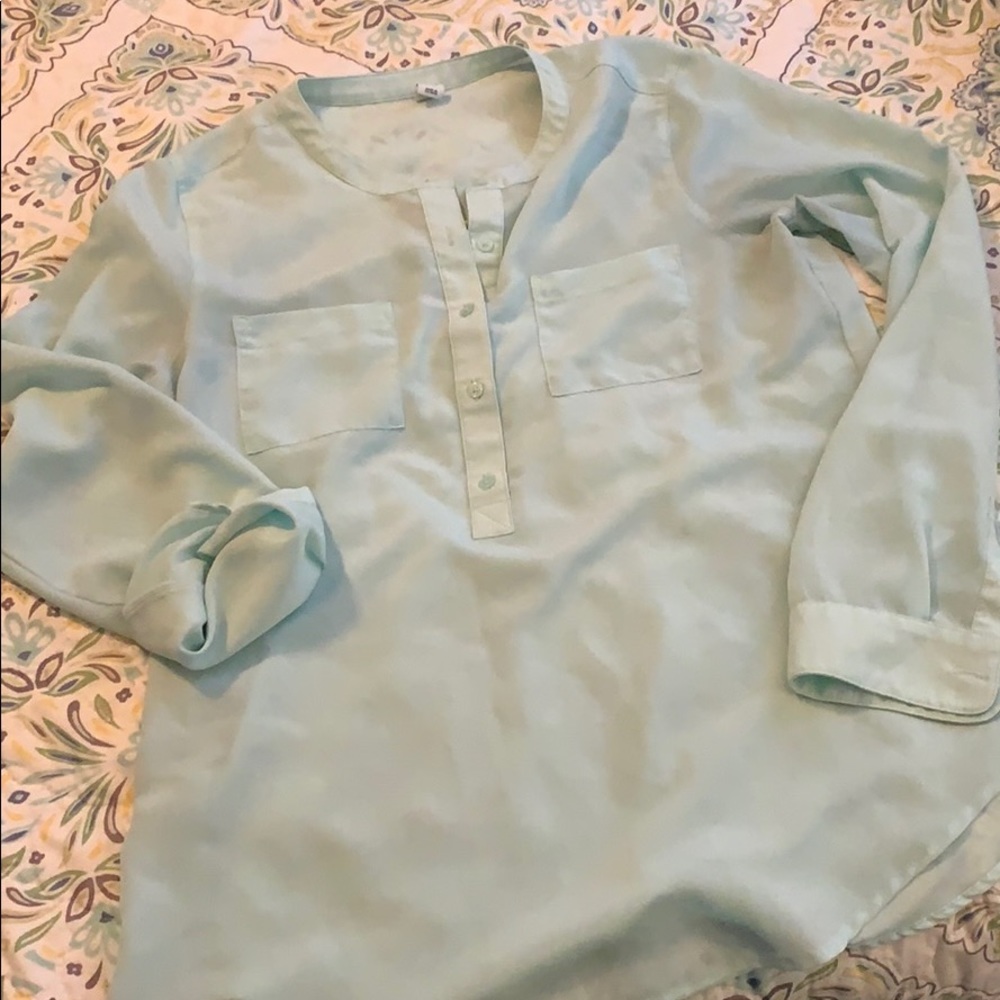 Sheer teal tunic